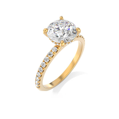 The Aurora Ring - Lab Grown Diamond with Hidden Halo and Diamond Band