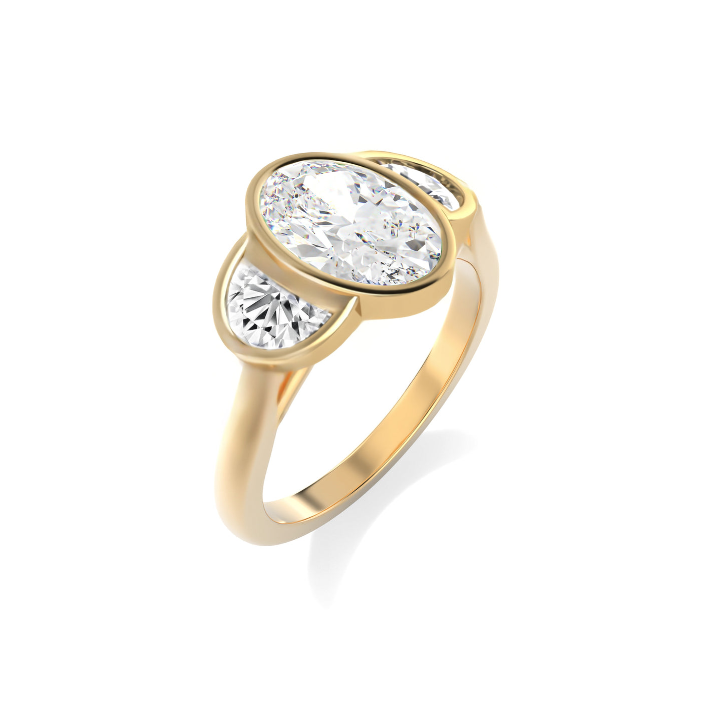 Oval Lab Grown Diamond Three Stone Ring - Stella