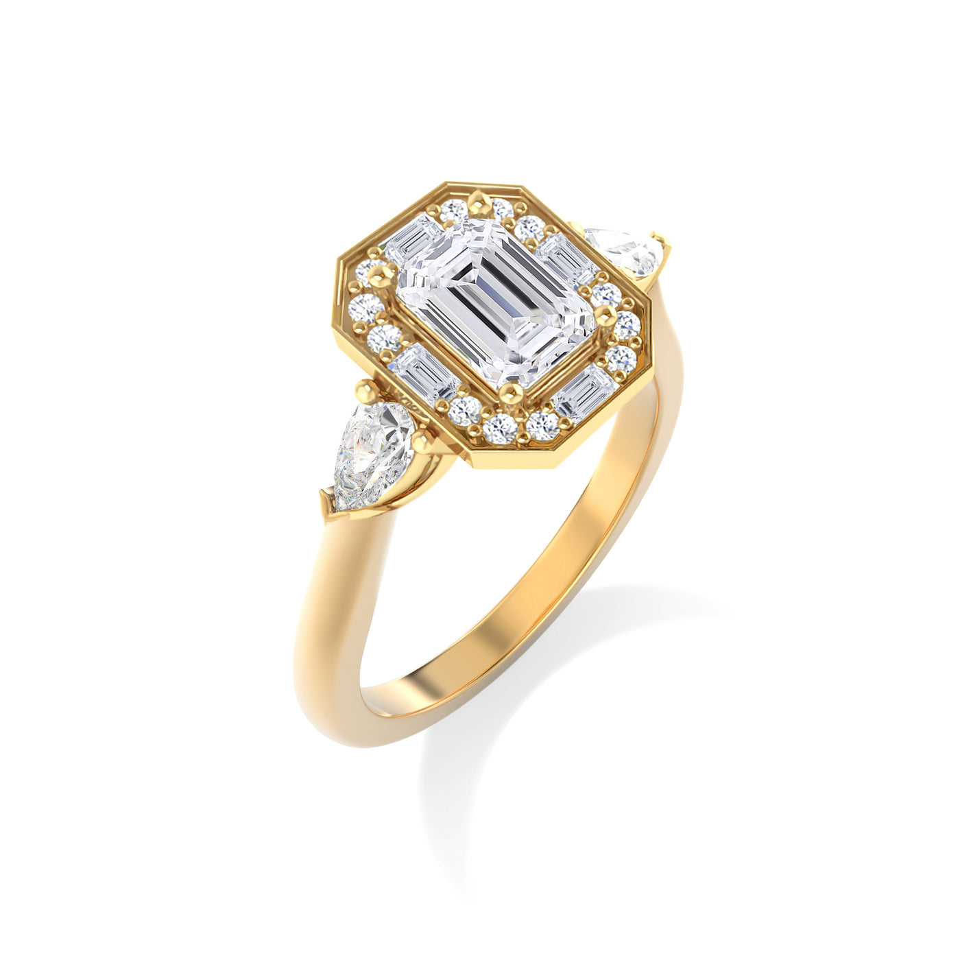 Emerald-Cut Vintage Engagement Ring - Luna