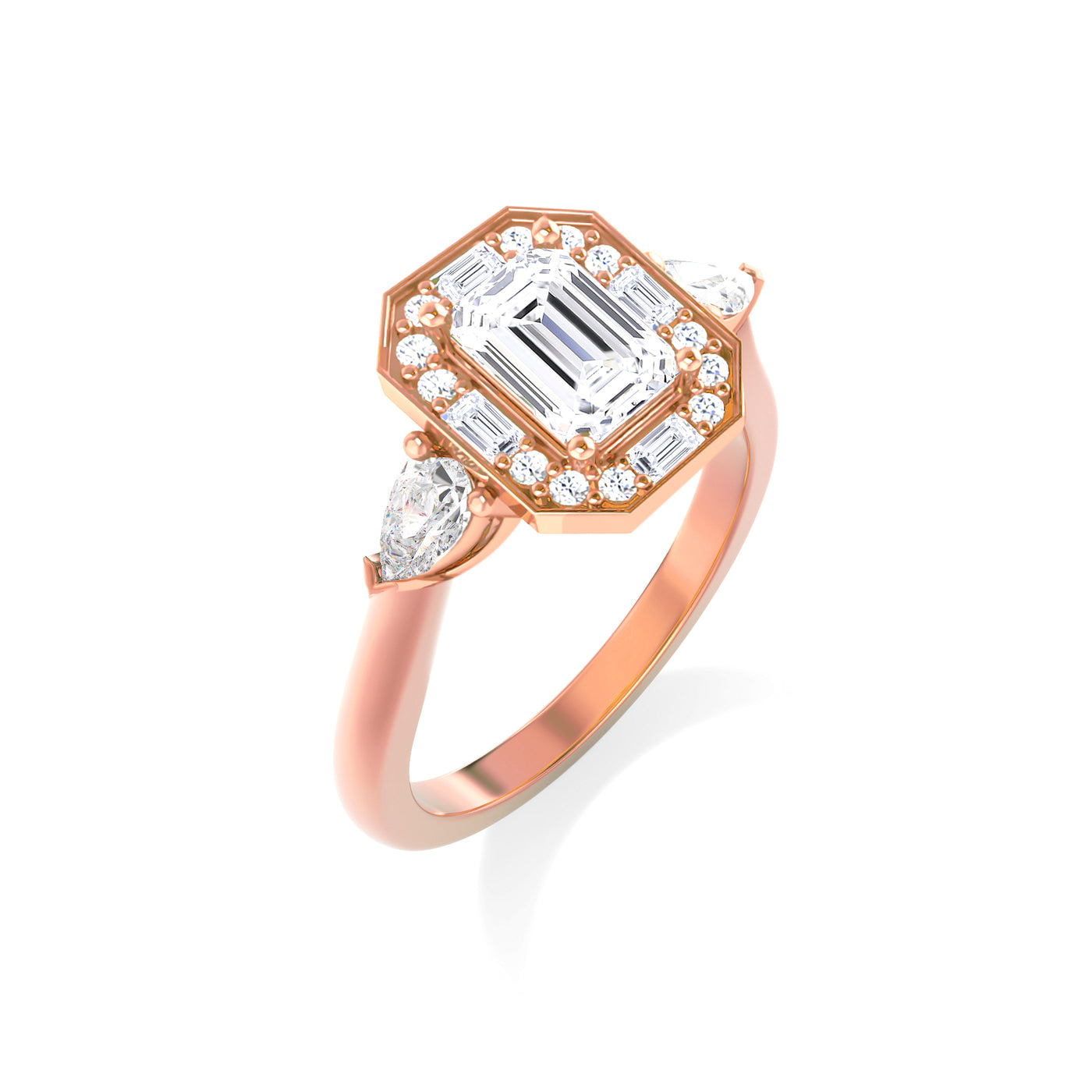 The Luna Ring - Emerald-Cut Vintage Engagement Ring