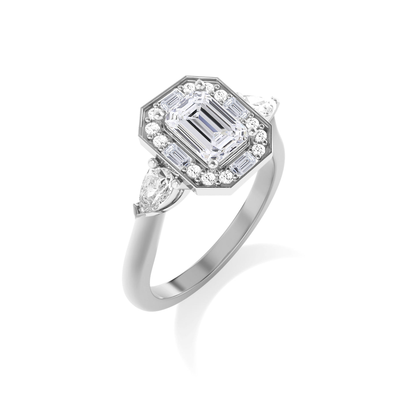 Emerald-Cut Vintage Engagement Ring - Luna