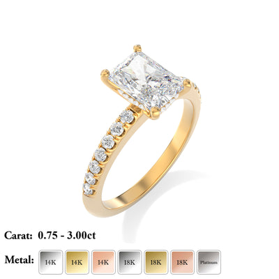 The Ava Ring – Radiant Lab Grown Diamond With Hidden Halo