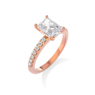 The Ava Ring – Radiant Lab Grown Diamond Engagement Ring With Hidden Halo