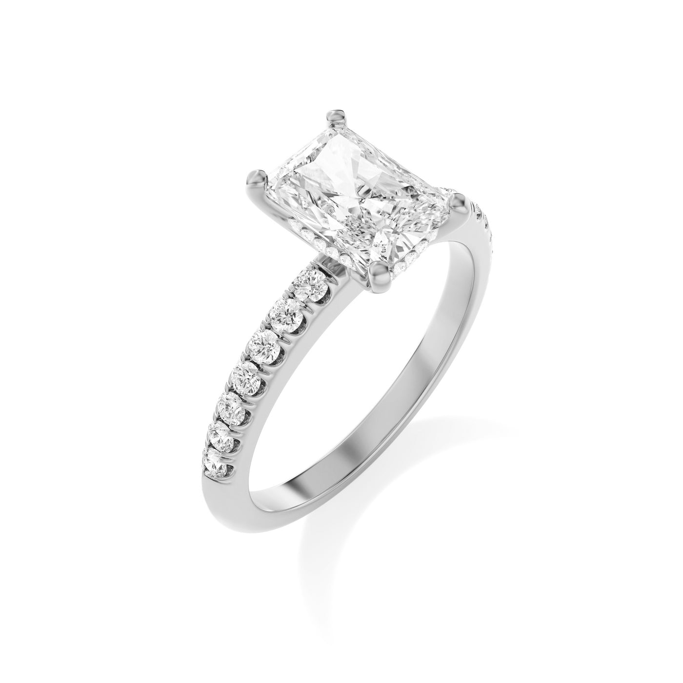 The Ava Ring – Radiant Lab Grown Diamond Engagement Ring With Hidden Halo