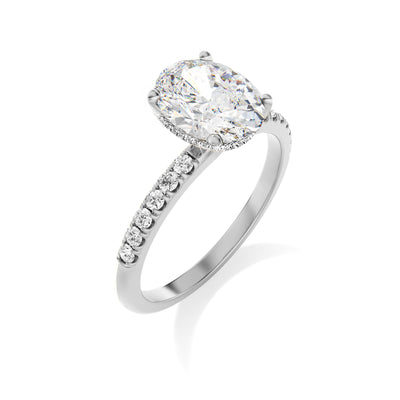 Oval Lab Grown Diamond Engagement Ring With Hidden Halo - Madelyn