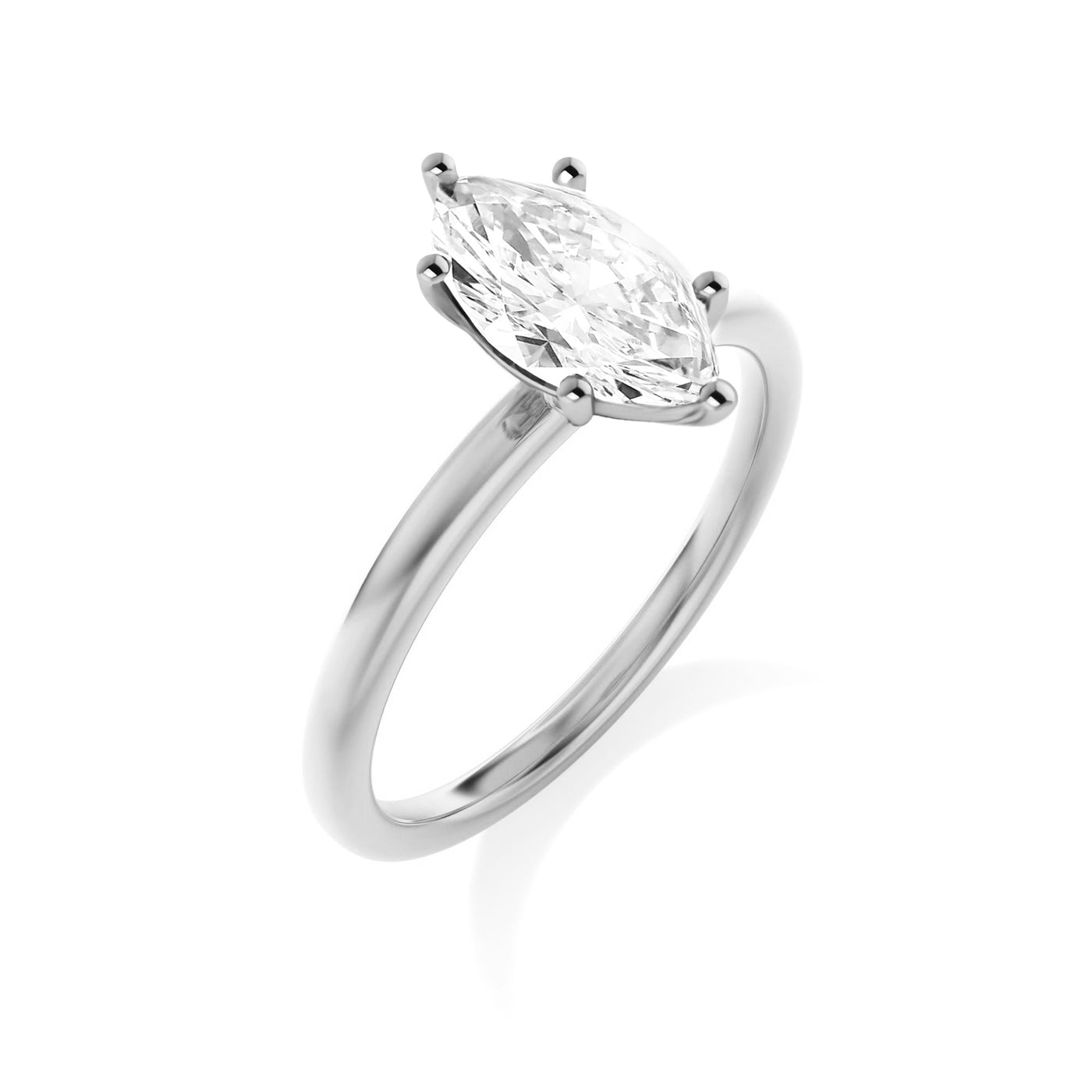 The Aria Ring - 6-Claw Marquise Solitaire - Lab Grown Diamond