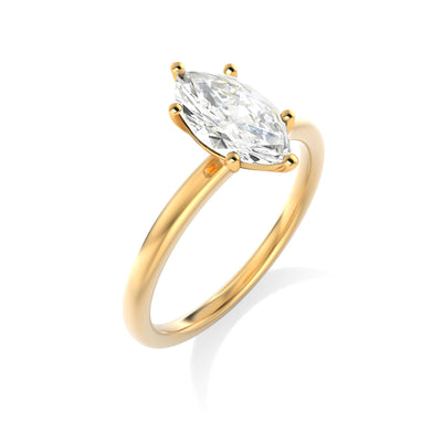 The Aria Ring - 6-Claw Marquise Solitaire - Lab Grown Diamond