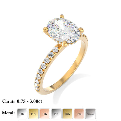 Oval Lab Grown Diamond Engagement Ring - Aurora