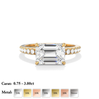 Emerald cut Lab Grown Diamond Engagement Ring- Jessica