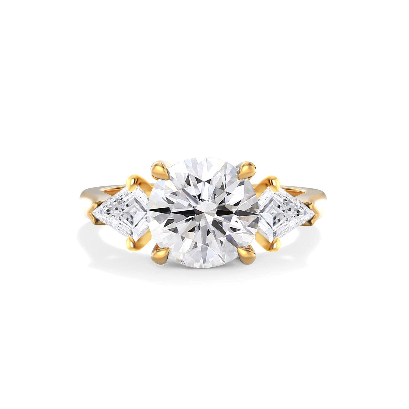 The Alice Ring - Trilogy with Kite Side Stones - Lab Grown Diamond