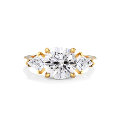 The Alice Ring - Trilogy with Kite Side Stones - Lab Grown Diamond