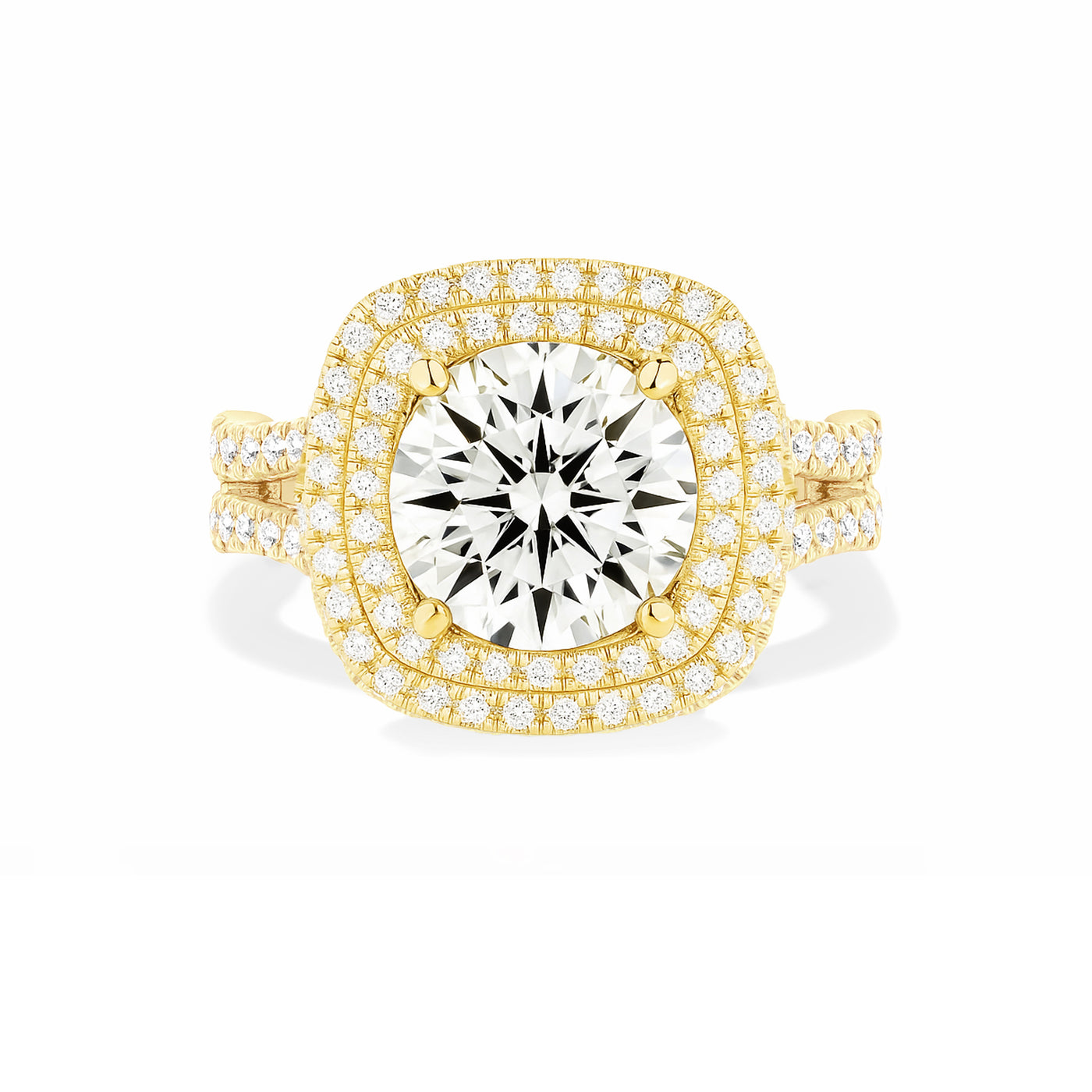 Lab Grown Diamond Double Halo Engagement Ring - Olivia