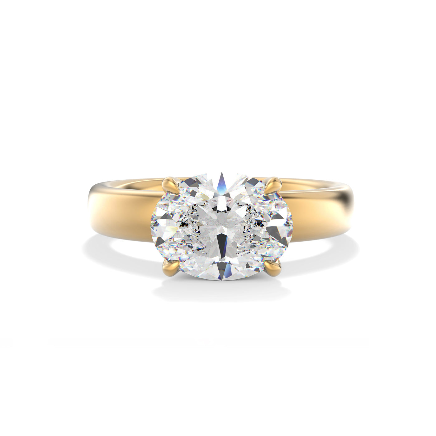 The London Ring - East West Set Oval Solitaire - Lab Grown Diamond