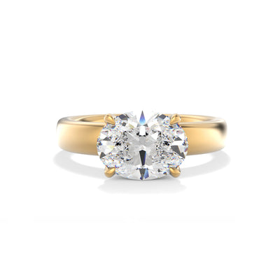 The London Ring - East West Set Oval Solitaire - Lab Grown Diamond