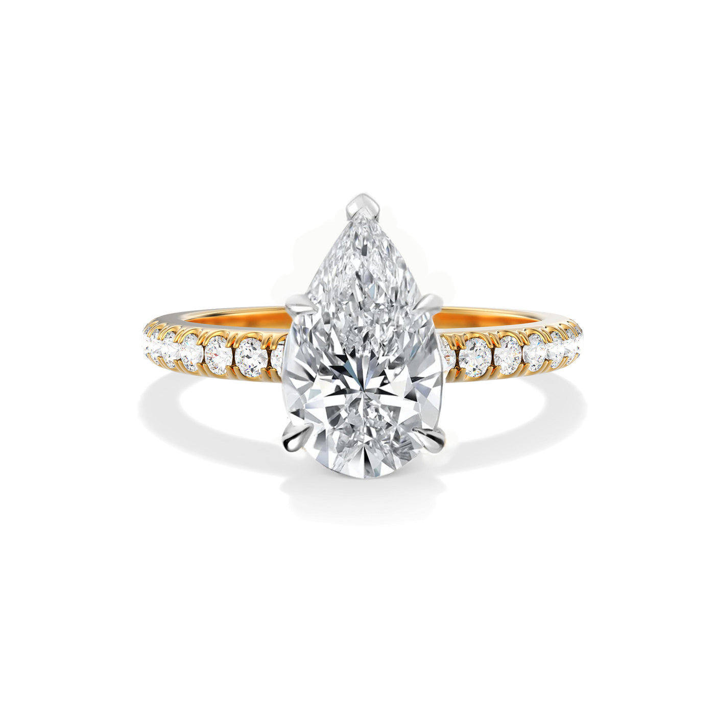 The Eliana Ring - Pear Lab Grown Diamond Pave Band