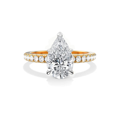 The Eliana Ring - Pear Lab Grown Diamond Pave Band
