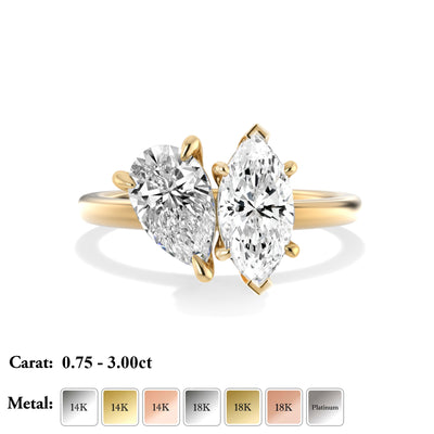 Two Stone Engagement Ring  | Toi et Moi style