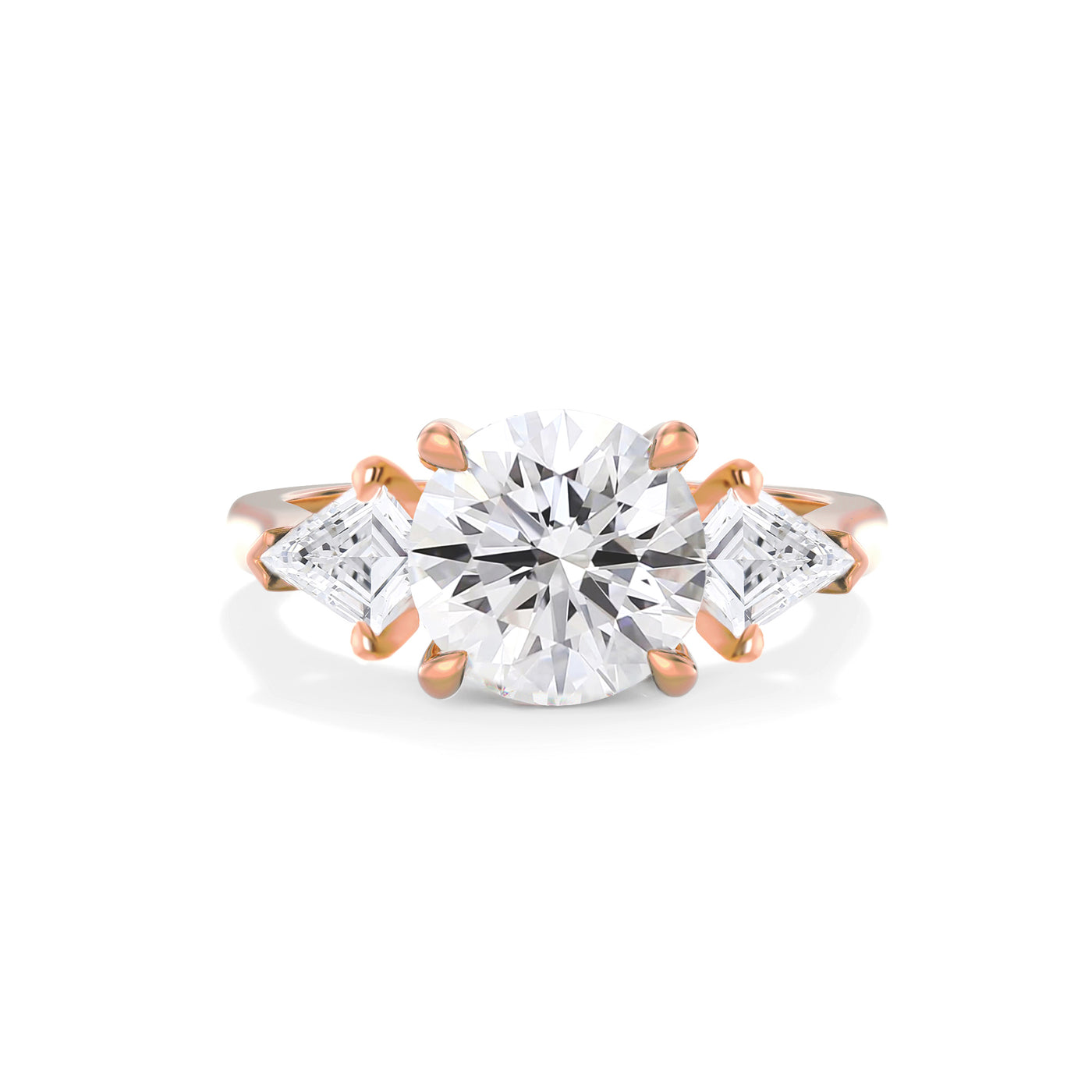 The Alice Ring - Trilogy with Kite Side Stones - Lab Grown Diamond