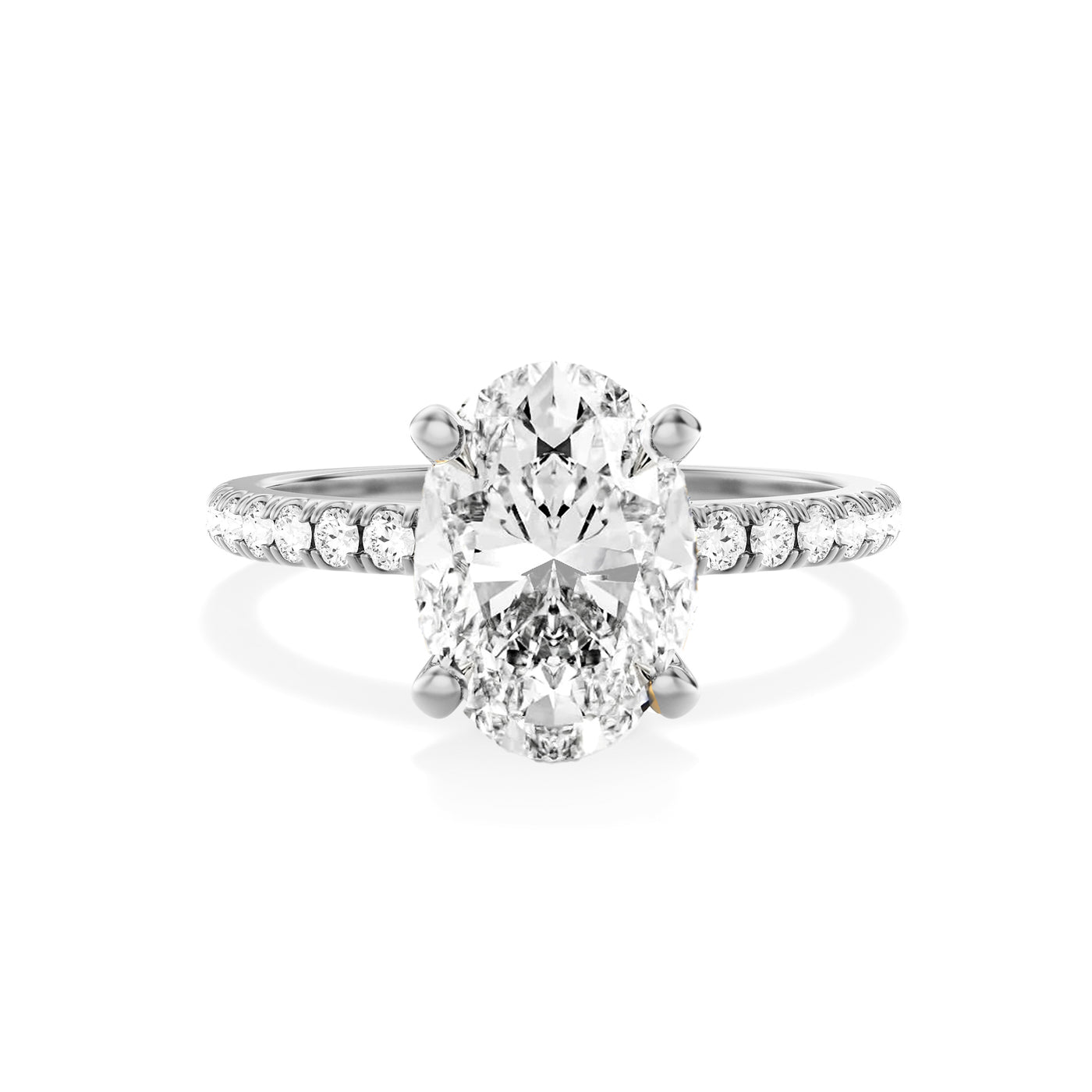 The Modera Ring - Oval with Hidden Halo - Lab Grown Diamond