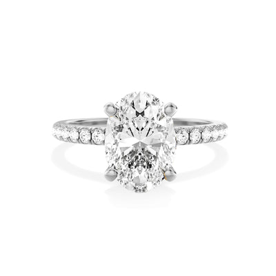 The Modera Ring - Oval with Hidden Halo - Lab Grown Diamond