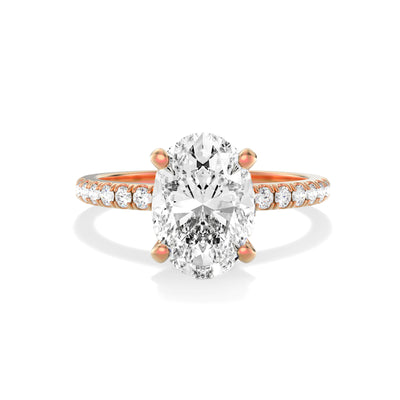 The Modera Ring - Oval with Hidden Halo - Lab Grown Diamond