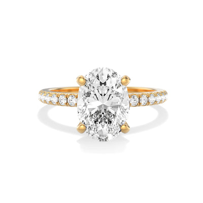 The Modera Ring - Oval with Hidden Halo - Lab Grown Diamond