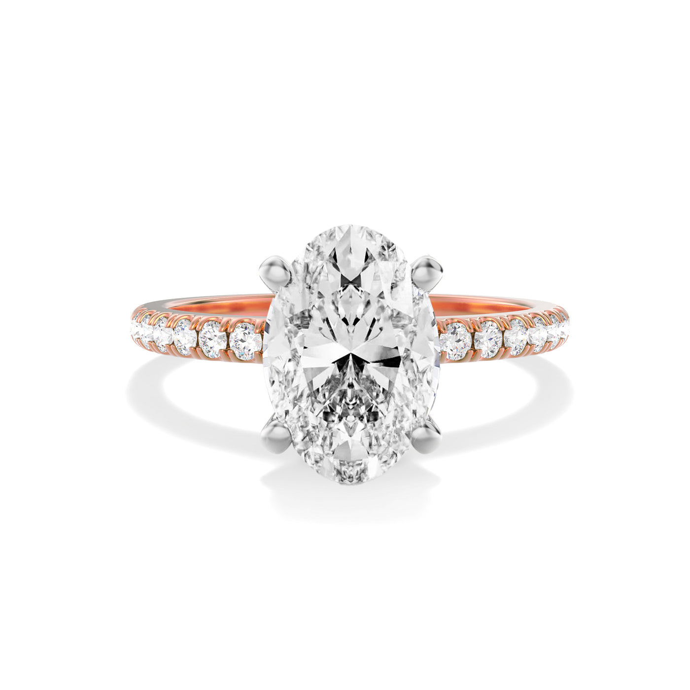 The Madelyn Ring - Medium Pave Band With Hidden Halo Two Tone - Lab Grown Diamond