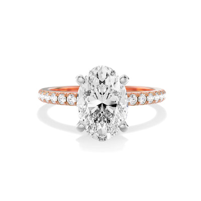 The Madelyn Ring - Medium Pave Band With Hidden Halo Two Tone - Lab Grown Diamond
