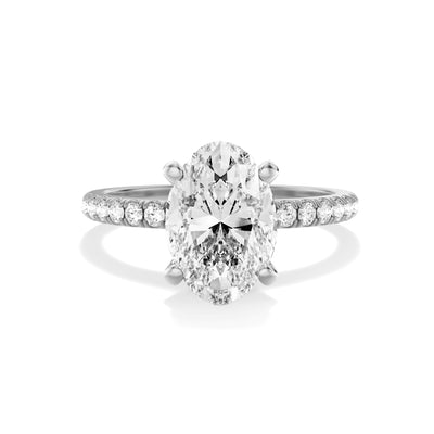 The Madelyn Ring - Medium Pave Band With Hidden Halo Two Tone - Lab Grown Diamond