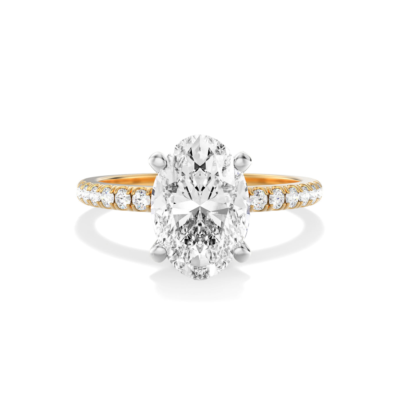 The Madelyn Ring - Medium Pave Band With Hidden Halo Two Tone - Lab Grown Diamond