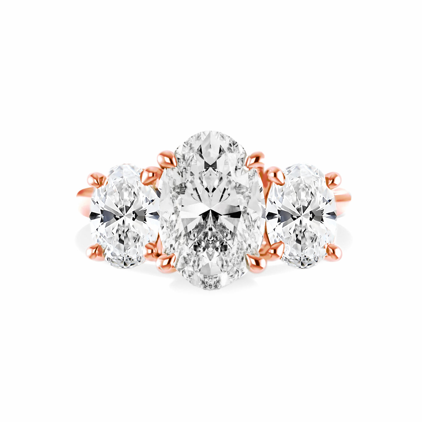 The Grace Ring - Oval Lab-Grown Diamond Trilogy with Hidden Halos