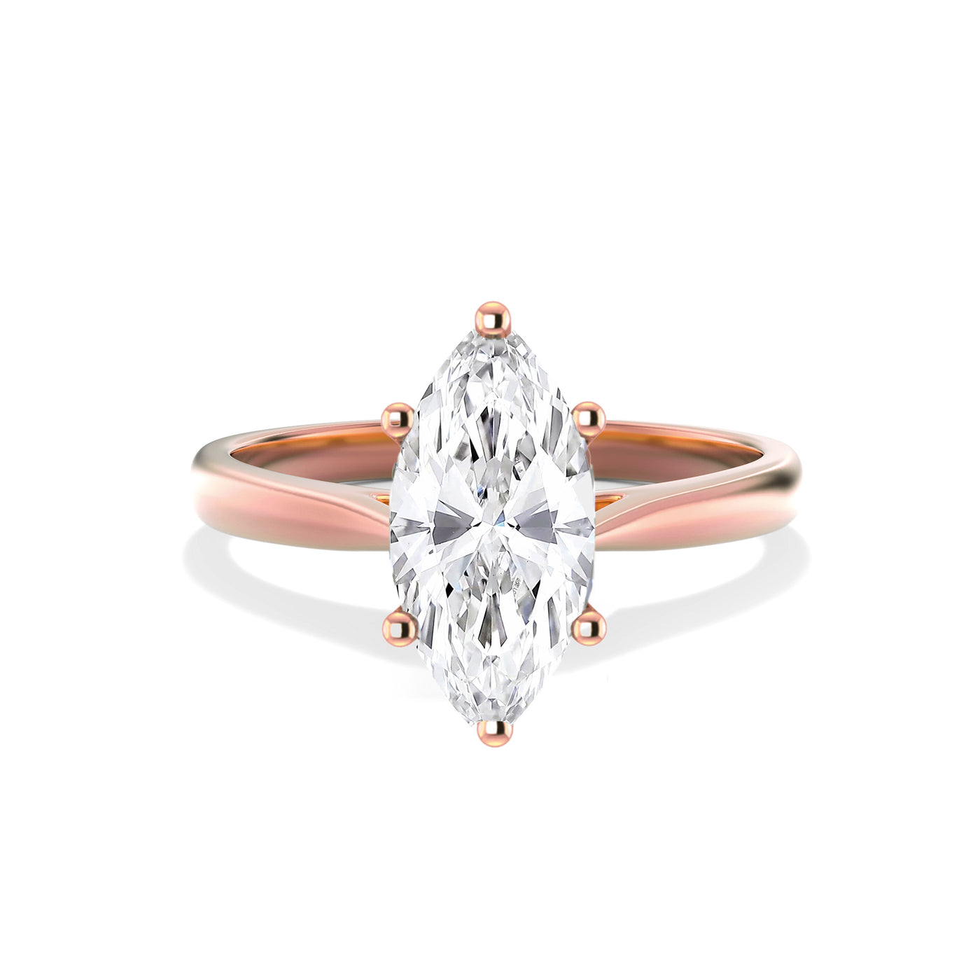 The Elena Ring - Cathedral Set Marquise Solitaire