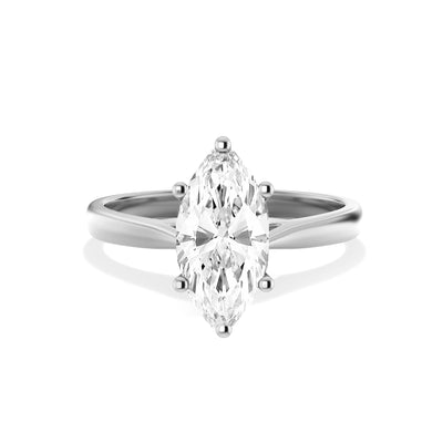 The Elena Ring - Cathedral Set Marquise Solitaire
