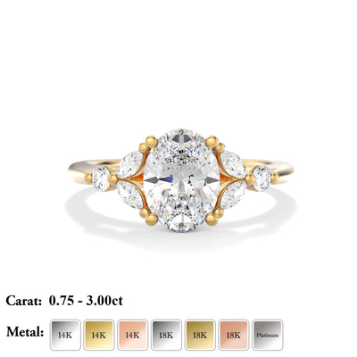 Oval Lab Grown Diamond Engagement Ring - Violet