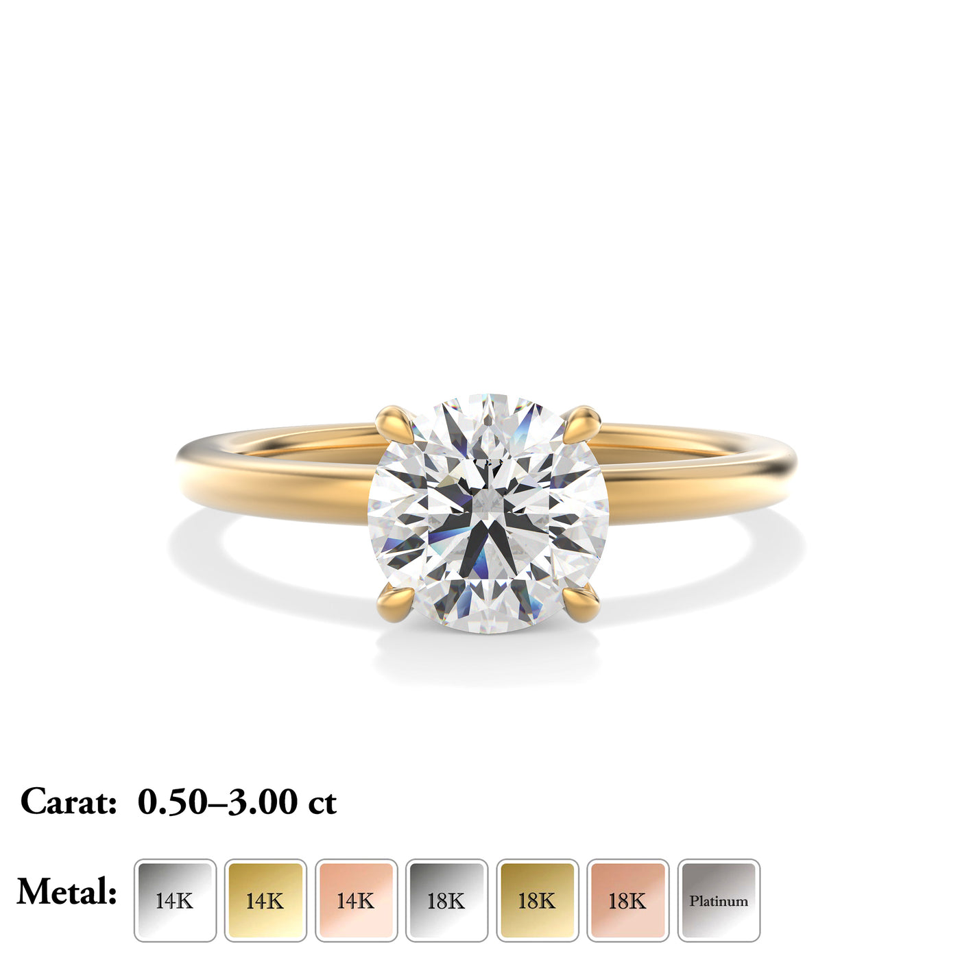 The Siena Ring - Hidden Halo Round Solitaire - Lab Grown Diamond