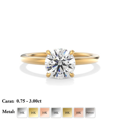 The Siena Ring - Hidden Halo Round Solitaire - Lab Grown Diamond