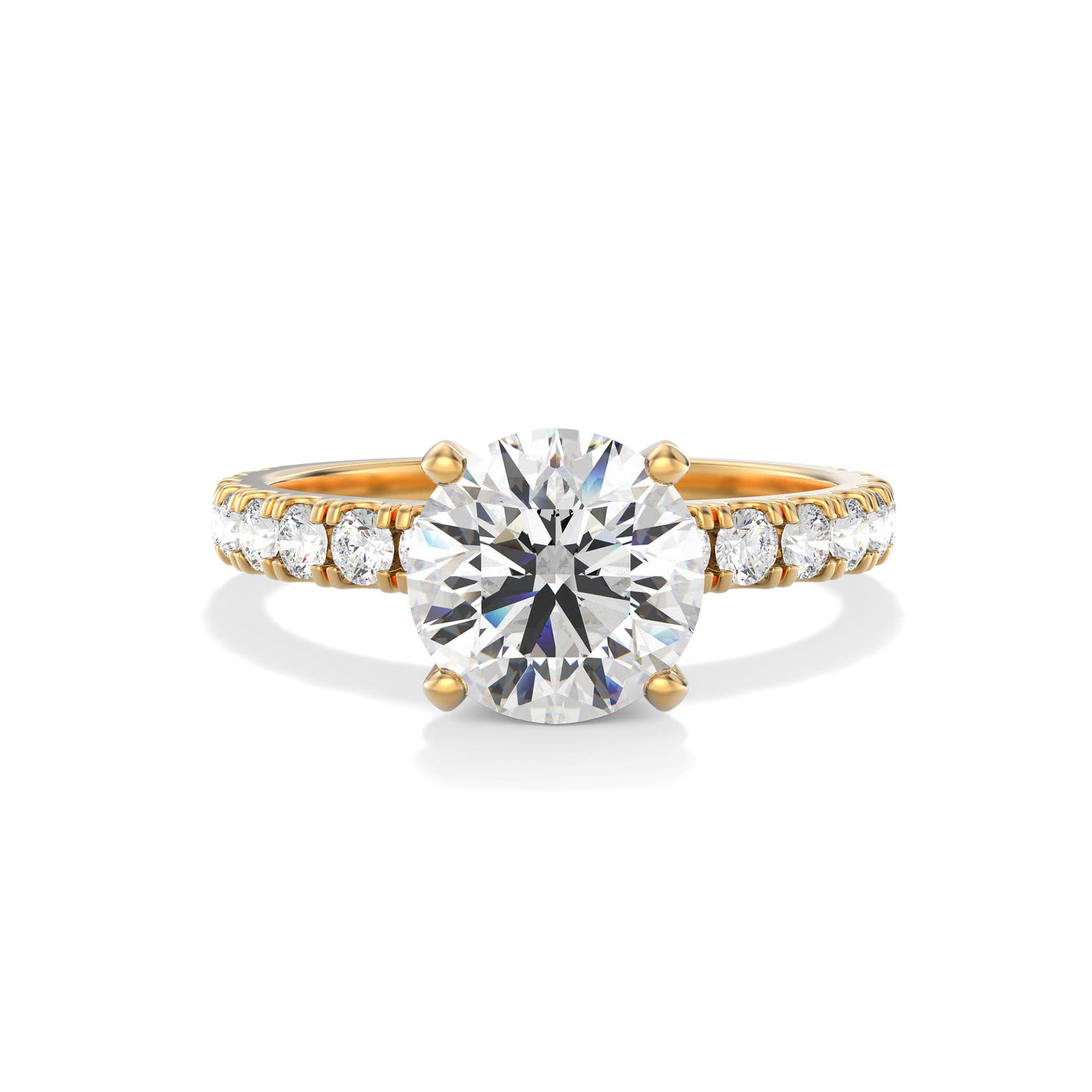 The Kimberley Ring - Lab Grown Diamond with Medium Pave Band
