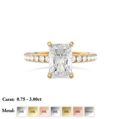 Radiant cut Lab Grown Diamond Engagement Ring - Florence