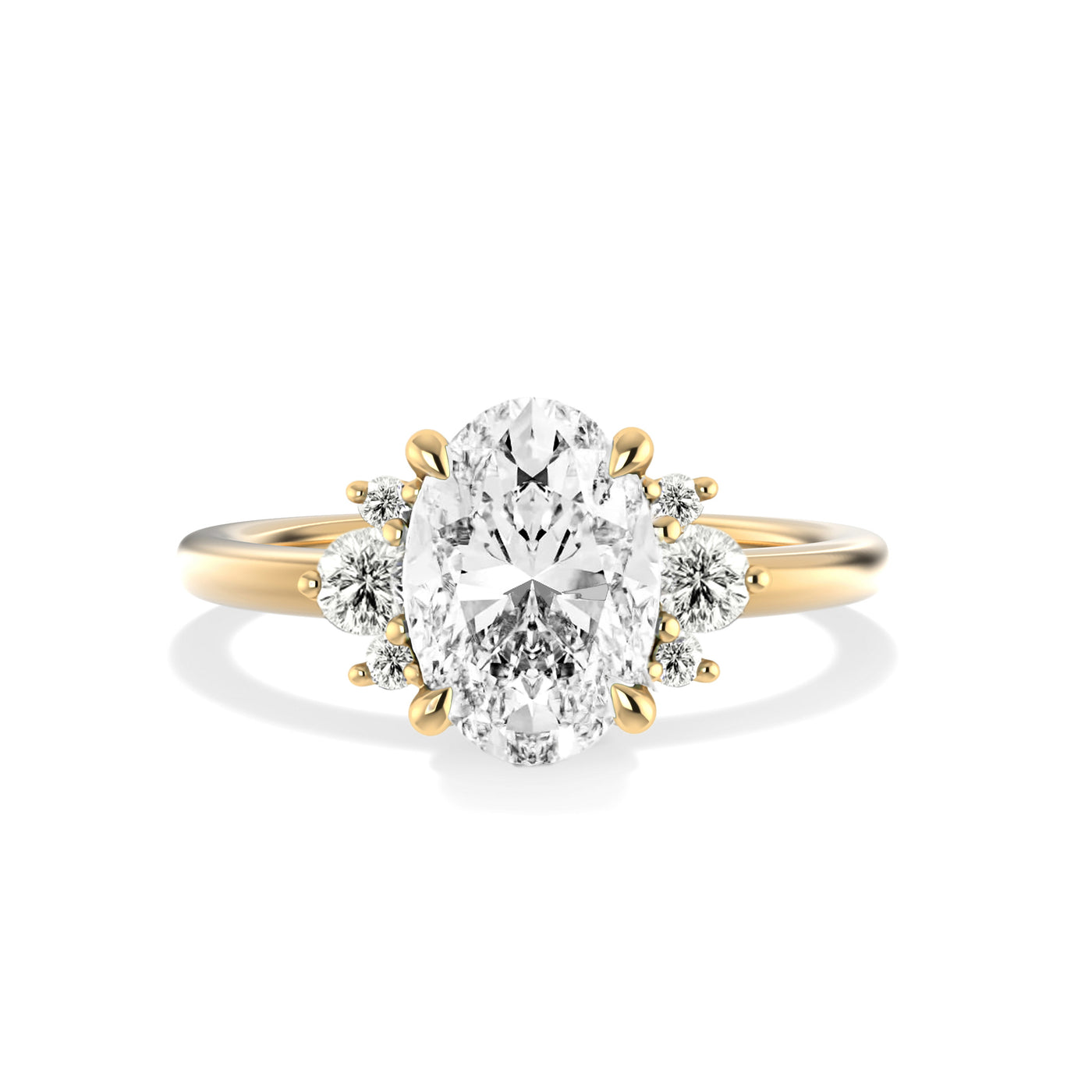 The Naomi Ring - Lab Grown Diamond with Side Stones
