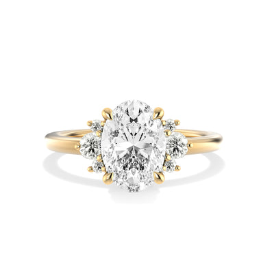The Naomi Ring - Lab Grown Diamond with Side Stones