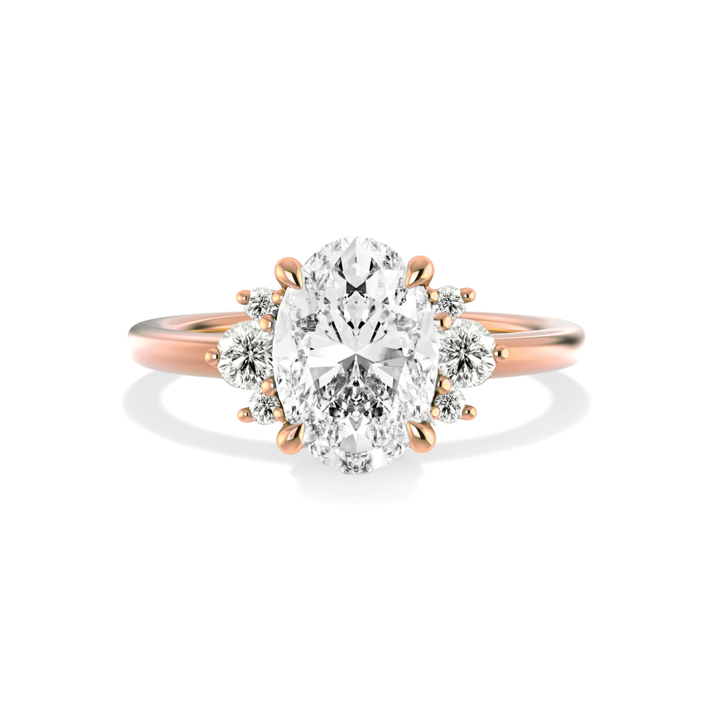 The Naomi Ring - Lab Grown Diamond with Side Stones