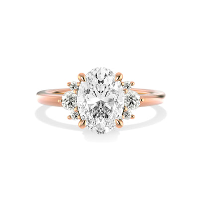 The Naomi Ring - Lab Grown Diamond with Side Stones