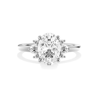 The Naomi Ring - Lab Grown Diamond with Side Stones