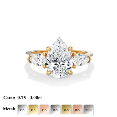 The Alexandra Ring - Pear Lab Grown Diamond Trilogy