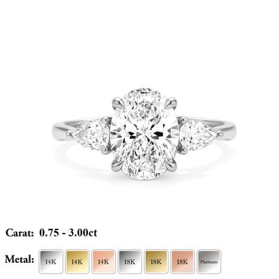 The Alexandra Ring - Oval Lab Grown Diamond Trilogy
