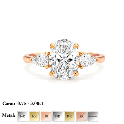 The Alexandra Ring - Oval Lab Grown Diamond Trilogy