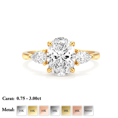 The Alexandra Ring - Oval Lab Grown Diamond Trilogy