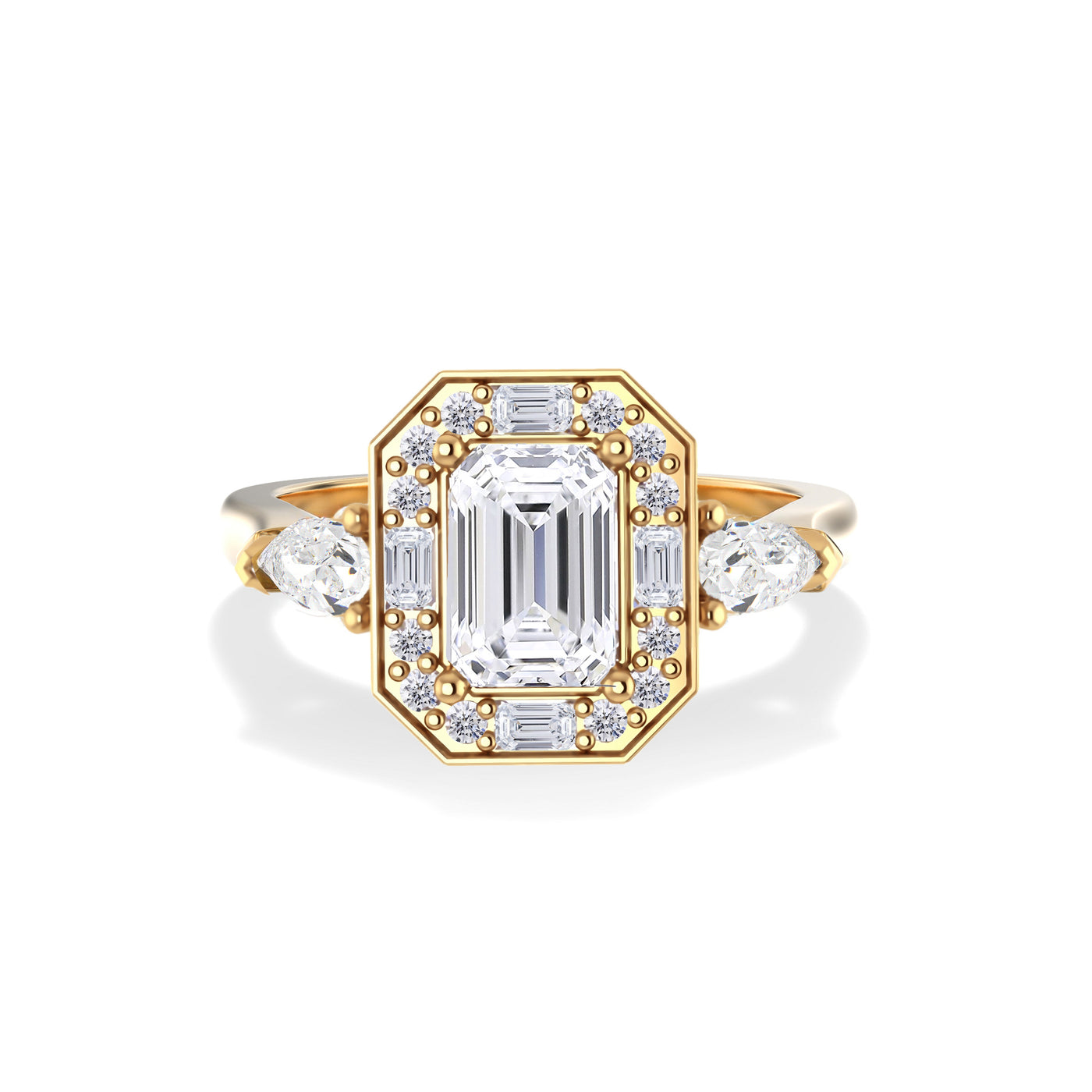 The Luna Ring - Emerald-Cut Vintage Engagement Ring