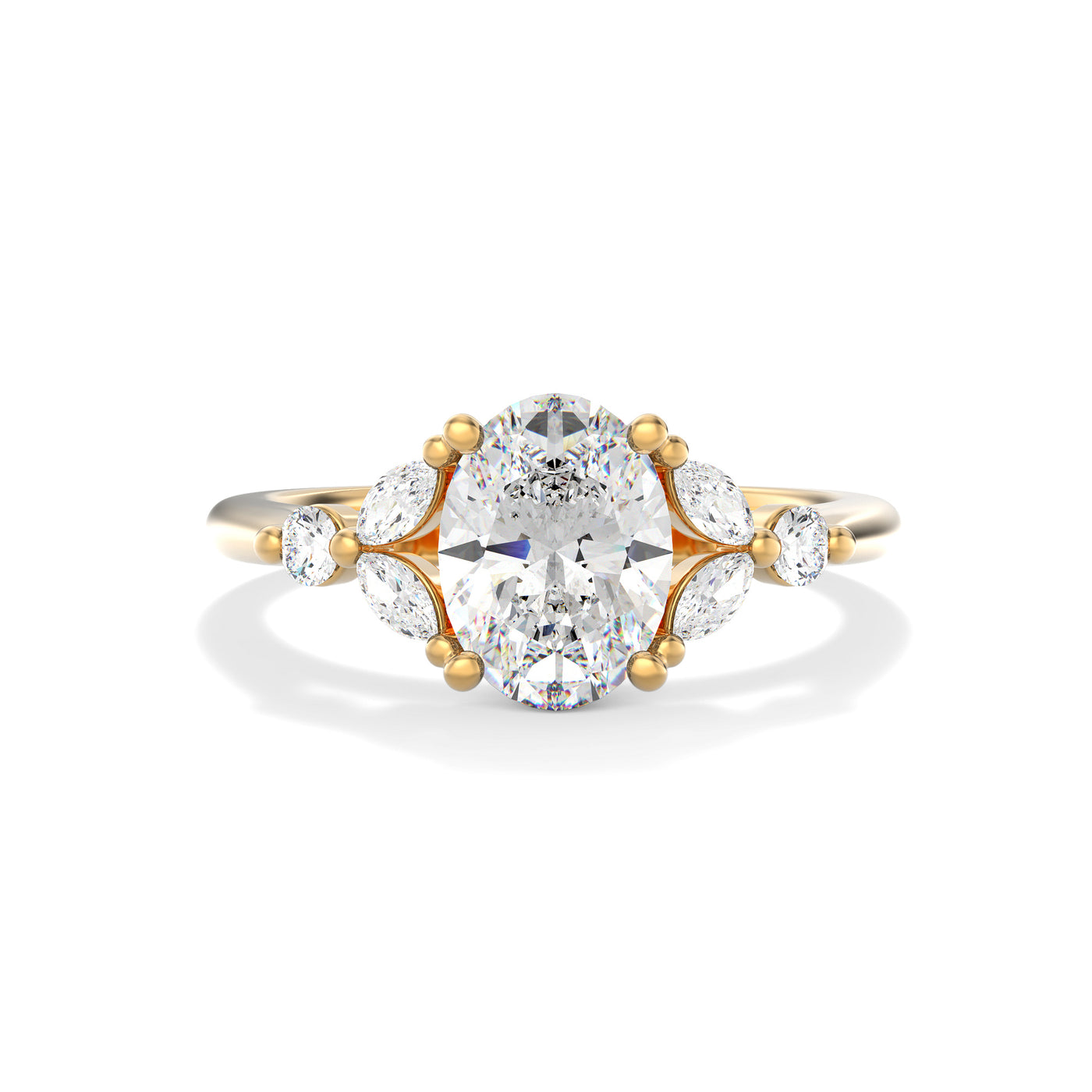 Oval Lab Grown Diamond Engagement Ring - Violet