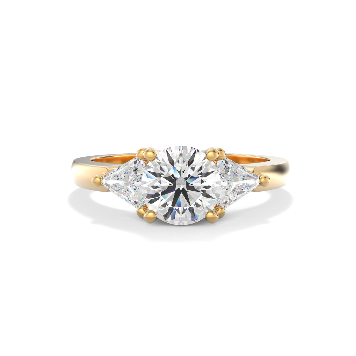 The Charlotte Ring - Lab Grown Diamond Trilogy Ring with Trillion Sides